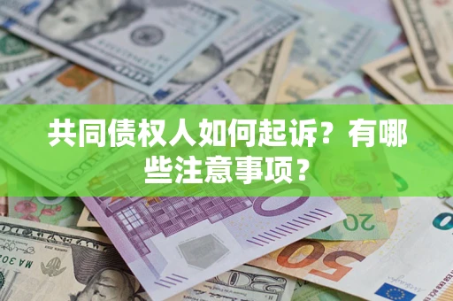 济南共同债权人如何起诉？有哪些注意事项？